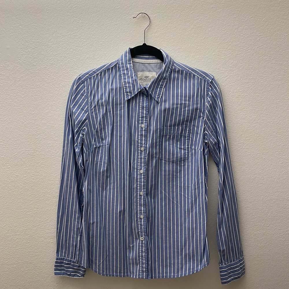 H&M Blue Button Down Size 10 fits like 8 or Medium
